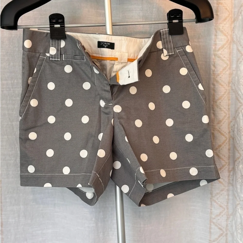 J. Crew Polkadot Stretch Shorts, Size 2